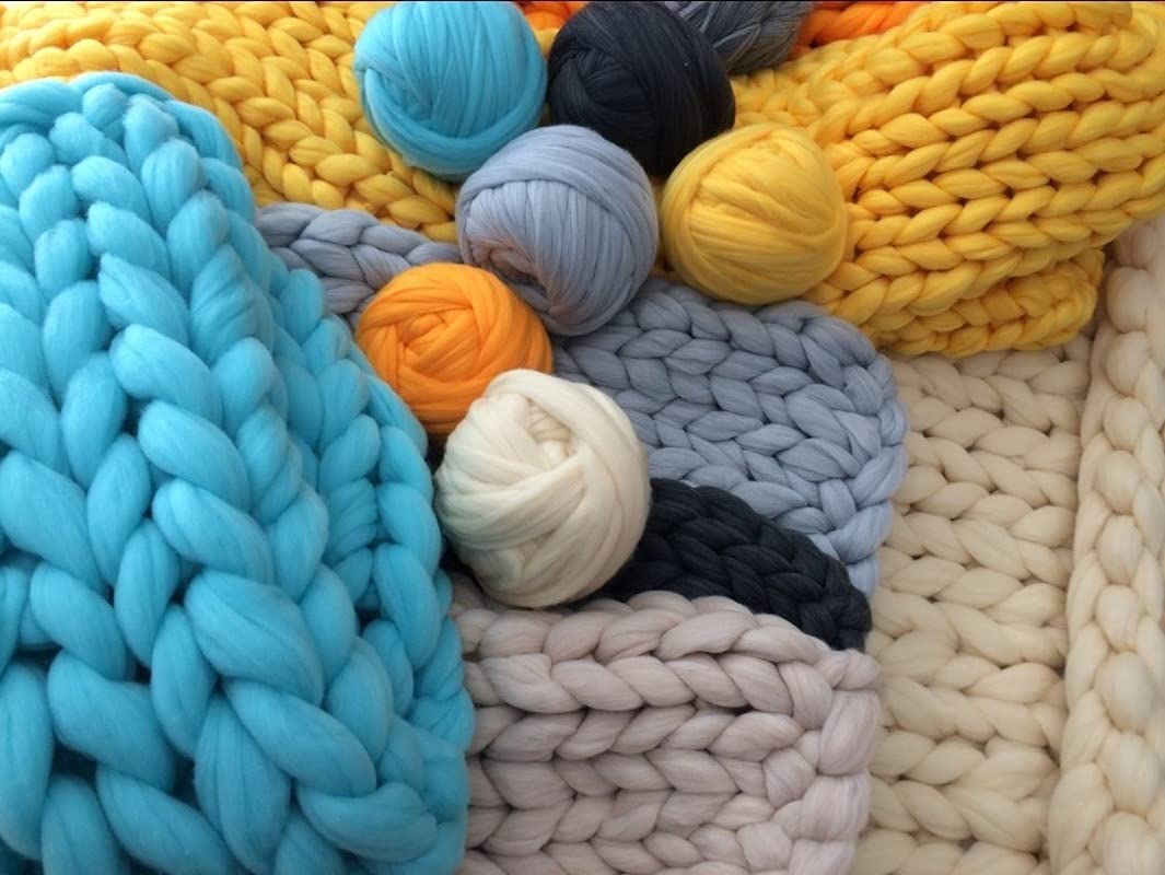 Wolle, 1000 g/Knäuel, superdickes Wollgarn, dickes Vorgarn, Hand-/Armstrickgarn,Wollgarn, dickes Vorgarn, Hand-/Armstrickgarn, Überwurf- und Deckengarn, Häkelwolle (Farbe: Hellkhaki) (Beige)