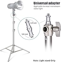 Vista 2 de NEEWER Soporte de luz de acero inoxidable de 102 pulgadas/2.6m, soporte de trípode de fotografía resistente acolchado con resorte con adaptador