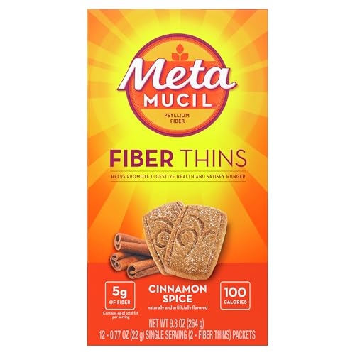 Metamucil Fiber Thins, Daily Fiber Supplement Snack, Psyllium Husk Powder, 5g Fiber per Serving, Supports Digestive Health and Satisfies Hunger, Cinnamon Spice Flavor, pack of 4, 12 Servings each - image 8