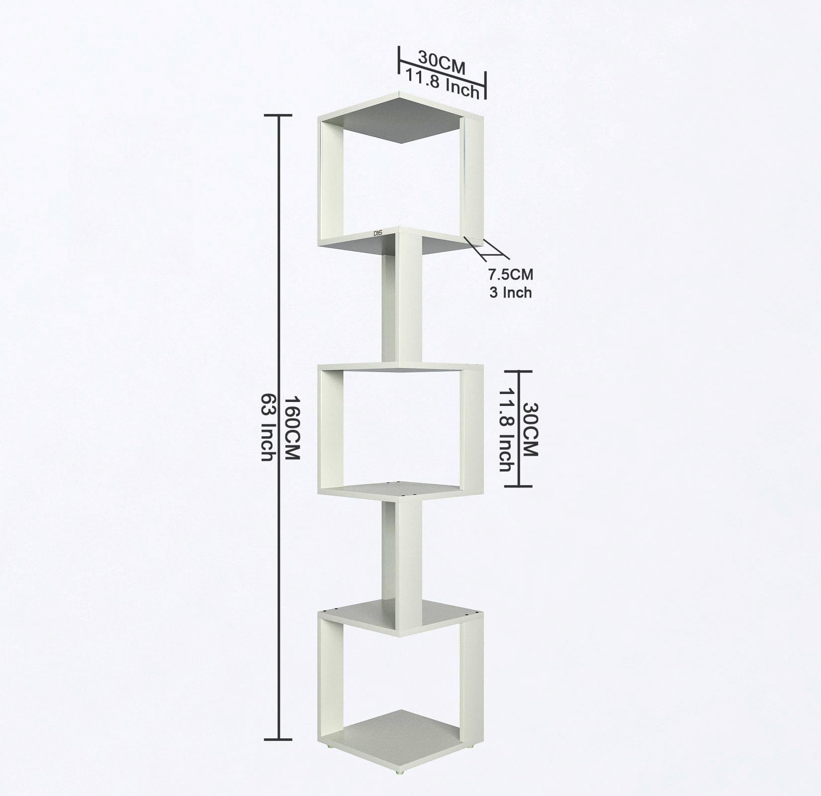 DAS 6 Tier Corner Shelf - Frosty White -2
