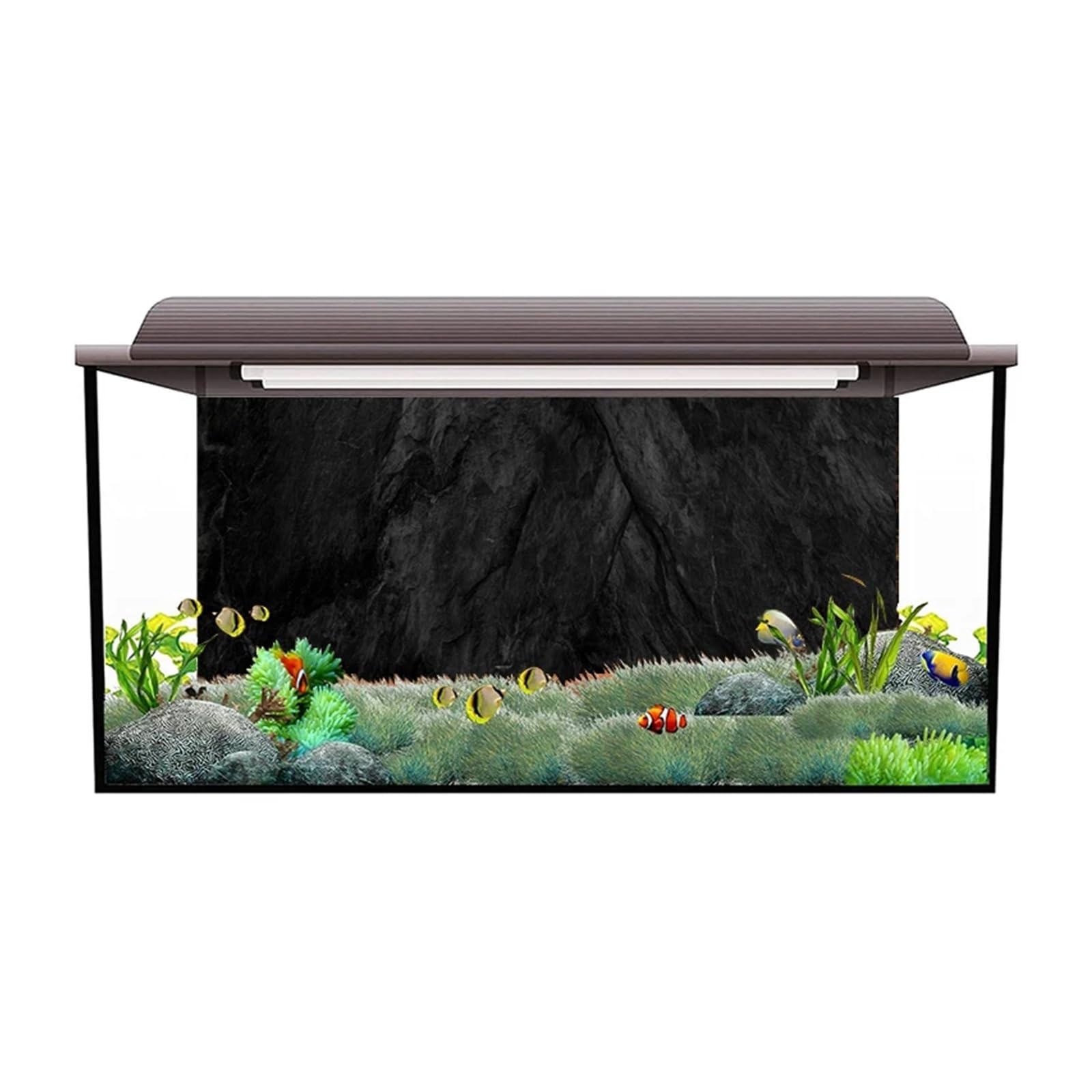 Aquarium RüCkwand Aquarium Hintergrund Poster Rock Stone Selbstklebende Fisch Tank Tapete Hintergrund(54x122cm)