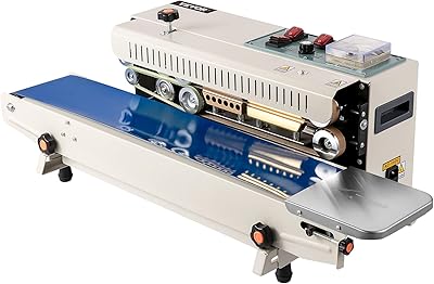 VEVOR Continuous Band Sealer, 0.24-0.6 in/6-15 mm Seal Width, FR900 110V/60Hz Horizontal Sealing Machine, Band Heat Sealer with Digital Temperature Control for PVC Membrane Bag Film