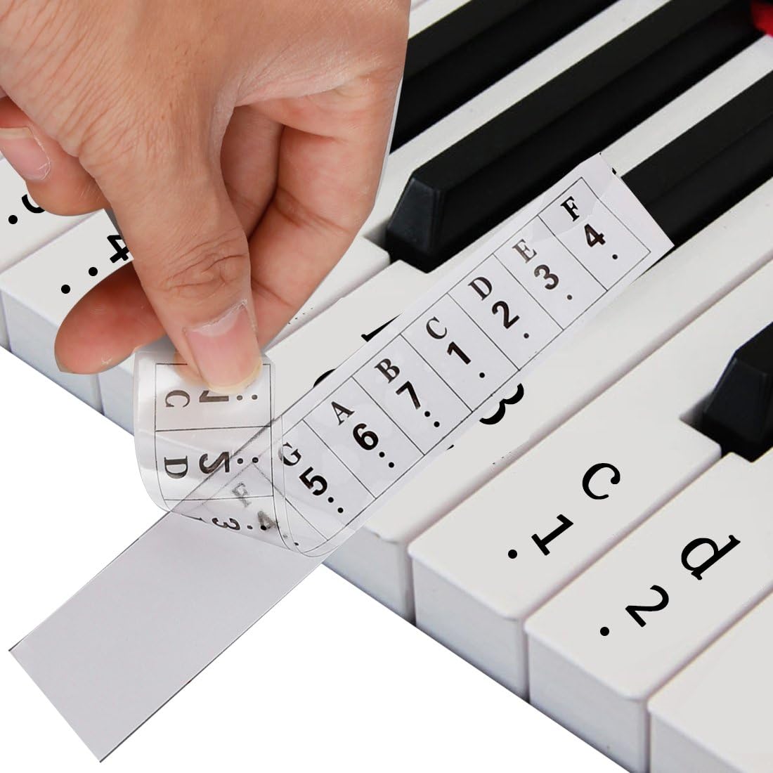 A- SZCXTOP 32/49/54/61 Key Piano/Electronic Organ Keyboard Sticker Transparent Anti Abrasion Footsteps Piano Practice Piano Keyboard Sticker