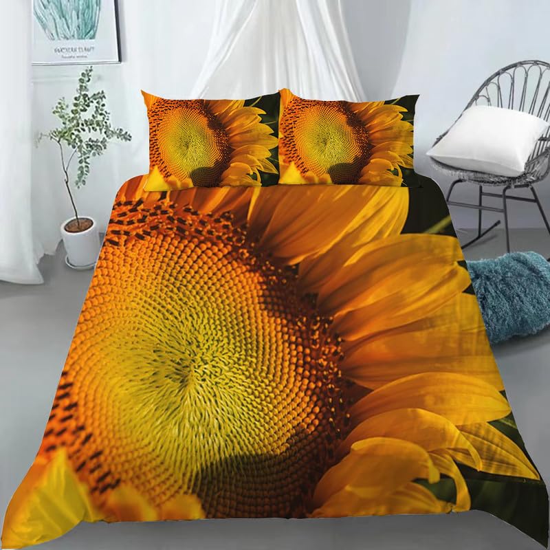 Funda nórdica 155x220cm de girasoles para transformar el dormitorio de los niños