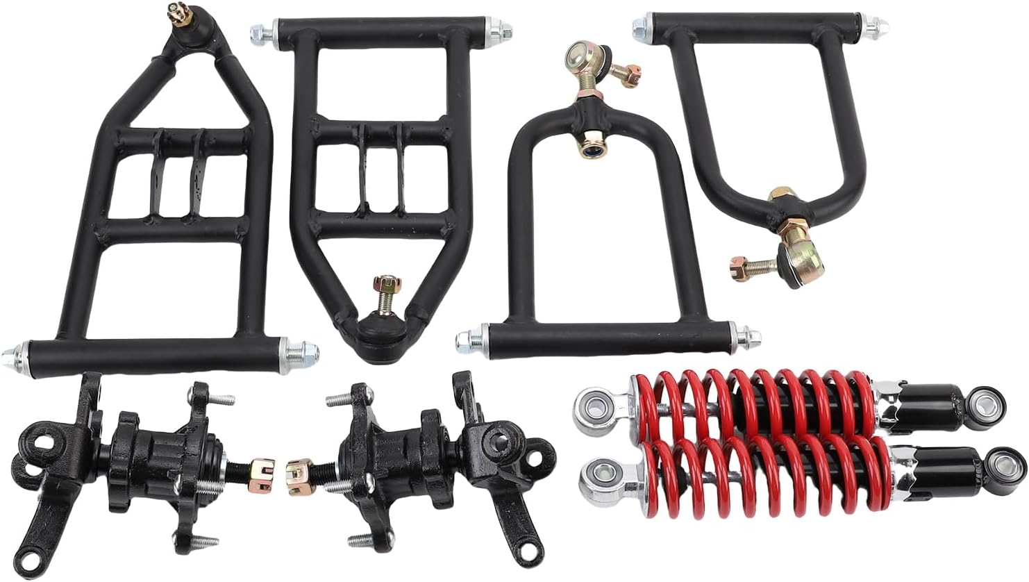 Dioche Front Suspension Swing Arm Kit, High Strength Metal Construction with Electronic Coating for Go Kart Electric ATV Quad Bike DIY Accessories