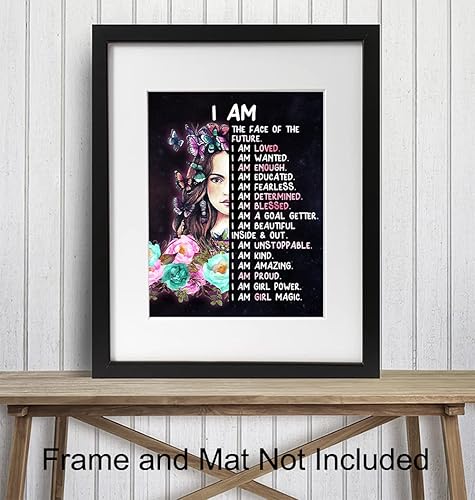 Miniatura 3 de Teen Girls Bedroom Wall Art - Positive Quotes - I Am Tween Little Girls Bedroom Decor - Cute Daughter Gifts - Inspirational Sayings for Wall Decor -