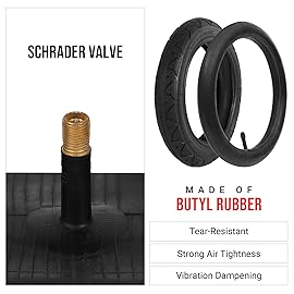 (2 Sets) 12.5 x 2.25 Kids Bike Replacement Tires and Tubes - Compatible with Most 12 Kids Bikes Like RoyalBaby, Schwinn, and Dynacraft - Made from BPA/Latex Free Butyl Rubber