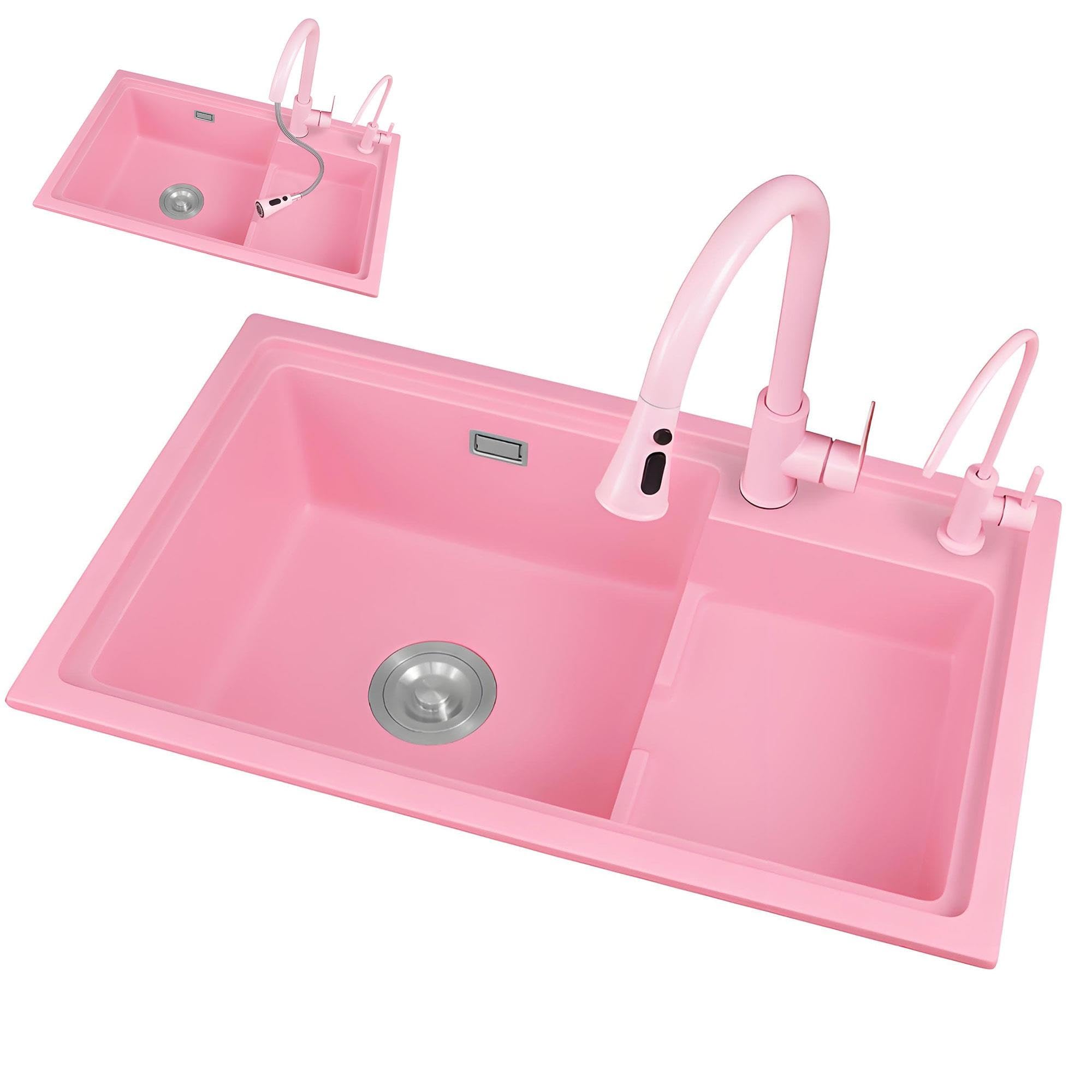 Fregadero Cocina De Cuarzo,Instalación Sobre,Bajo Y A Fleur De Encimera