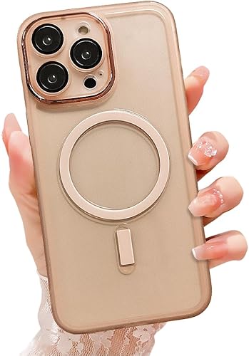 Uioeua Funda magnética transparente compatible con iPhone 13 Pro Max, silicona suave esmerilada, a prueba de golpes, con protector completo de lente disponible en Yaxa Peru