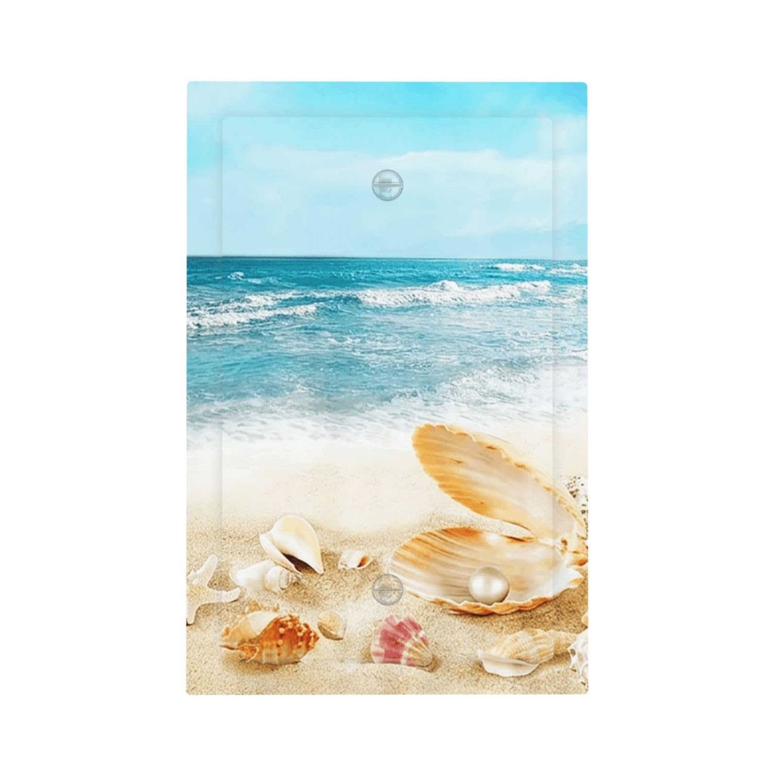 Nautical Beaach Shell Starfish Coastal Decorative 1-Gang No Device Wall Plate Blank Outlet Covers Light Switch Cover Switchplate Electrical Faceplate Bedroom Decorate