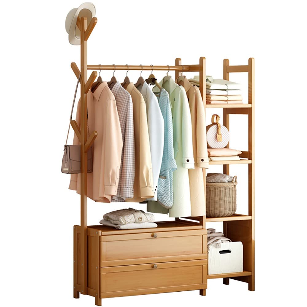 Armoire ouverte en bambou pour chambre un dressing ordonné au quotidien