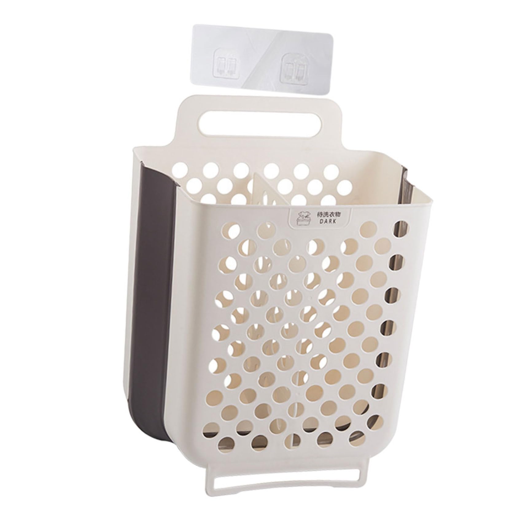 Panier à linge mural pliable en plastique de grande capacité pour salle de bain