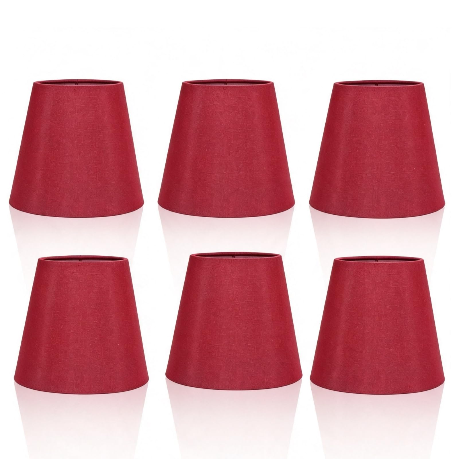 6pcs Small parapshades clip su lampadario lampadario paralumi moderni in tessuto nordico per e14 lampadina copertura in tessuto per il soffitto del soffitto (Vino rosso)