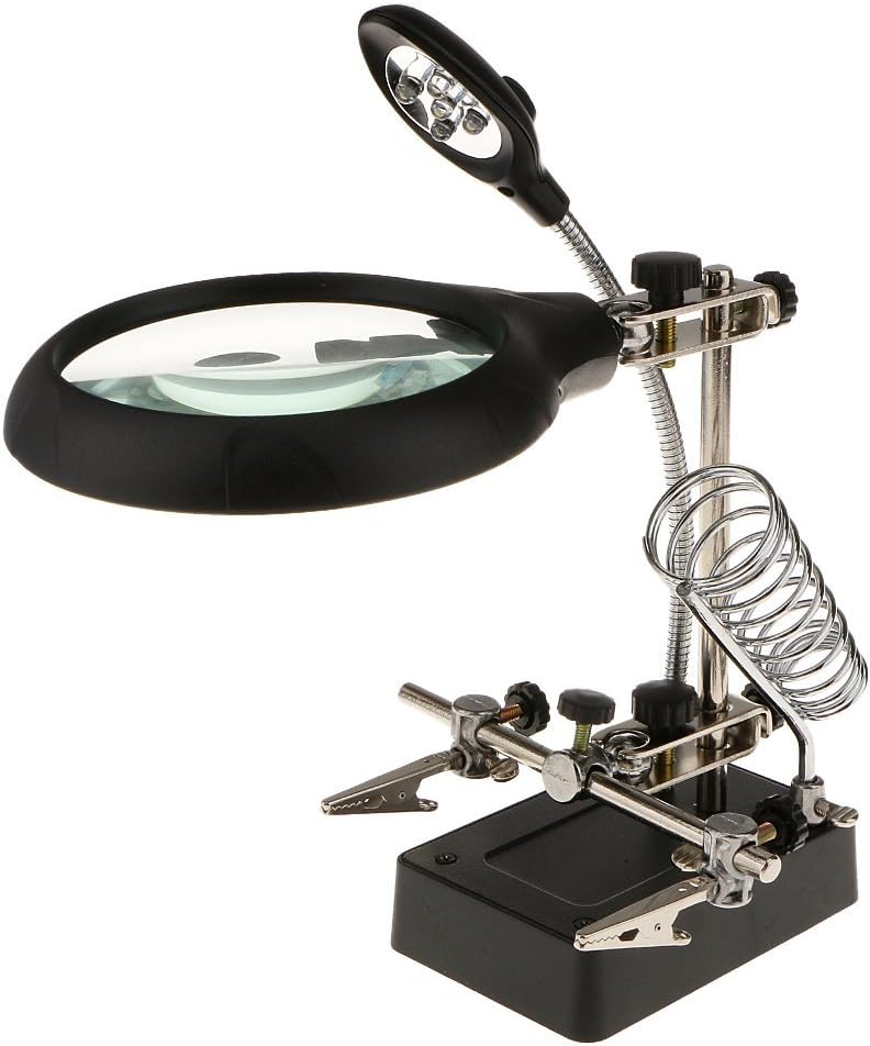 Rangwell LED Light Soldering Helping Hands Magnifier Station with Clamp and Clips