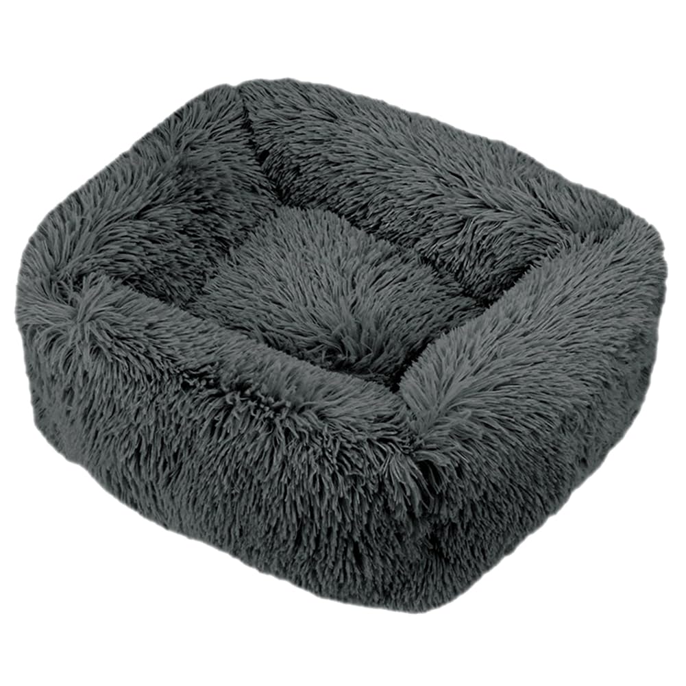 HotYou Plush Donut Dog Bed, Calming Rectangle Bed for Cat Dog 2.5-40KG, Soft and Fluffy Cuddler Pet Cushion Self-Warming Puppy Beds Machine Washable,Grey 1,XL 95 * 75 CM(<30KG) — image 1