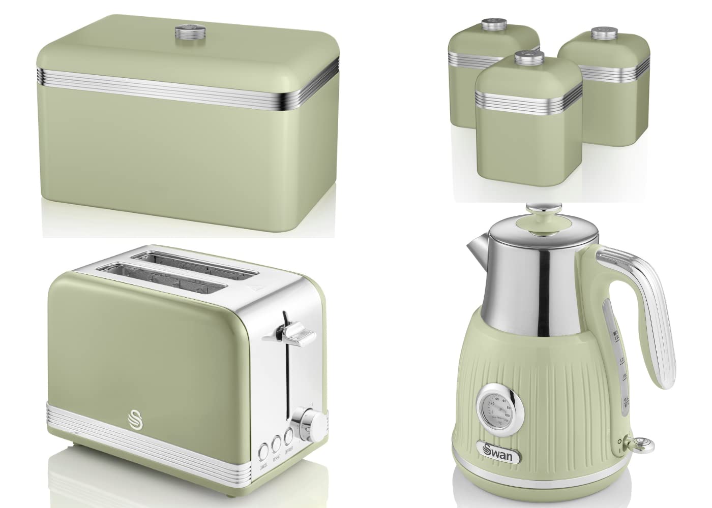 Buy Swan Retro Range Temperature Gauge 1.5L Kettle, 2 Slice Toaster