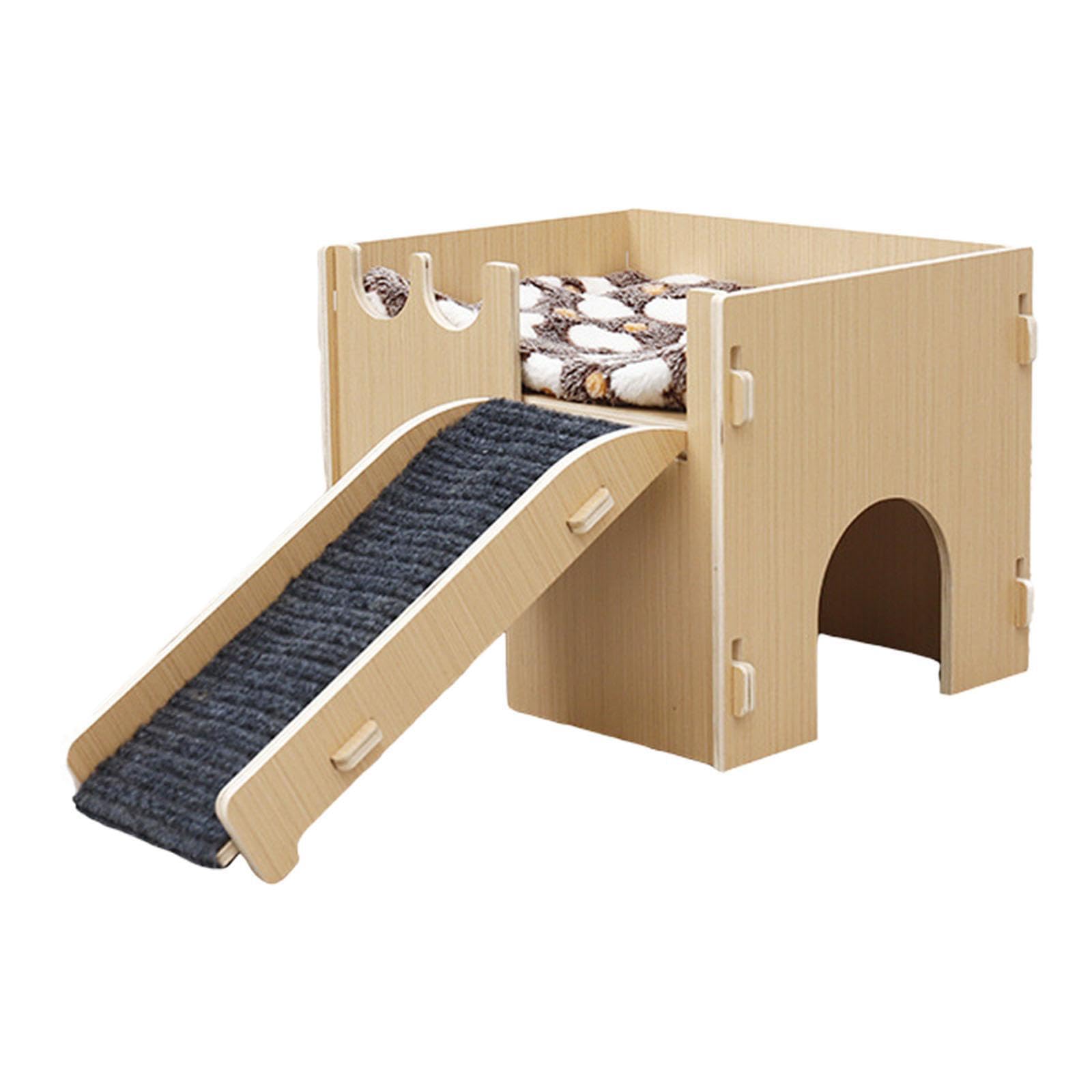Hideaway Rabbit Habitats Casetta per criceti in Legno Realizzata a Mano, Include Un Parco Giochi con per Scala Che garantisce attività Divertenti e