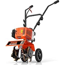 72CC 2-Stroke Gas Tiller Cultivator - 10" Working Width & 5" Depth