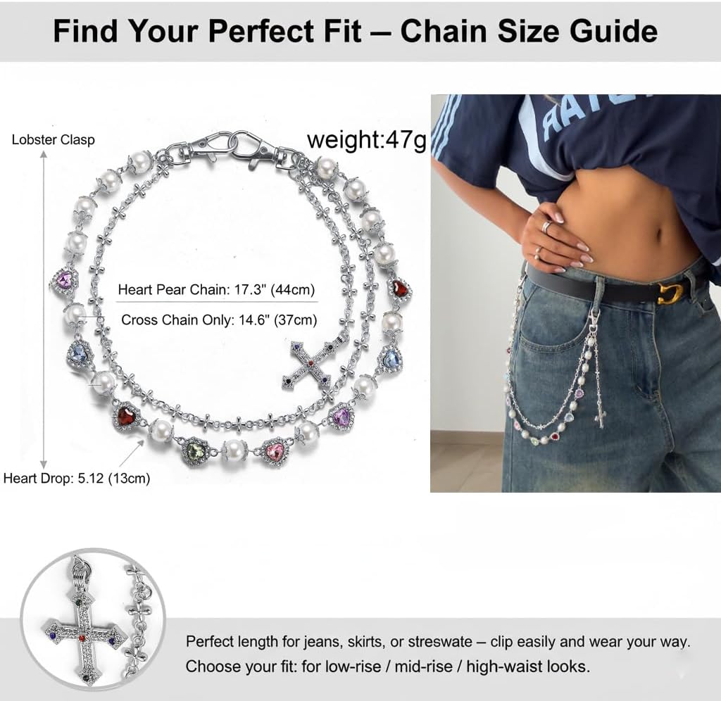 バイカー必須 ウォレット用ハート型 シルバーチェーン TYPE3 QBKB006