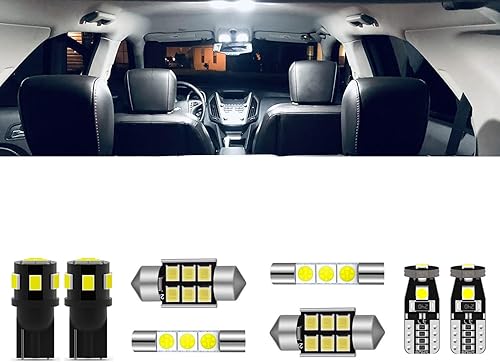 Kit de luz interior LED para Nissan Rogue 2014 2015 2016 2017 2018 2019 2020 de 6 piezas, luz blanca de 6000K, paquete de iluminación interior LED +