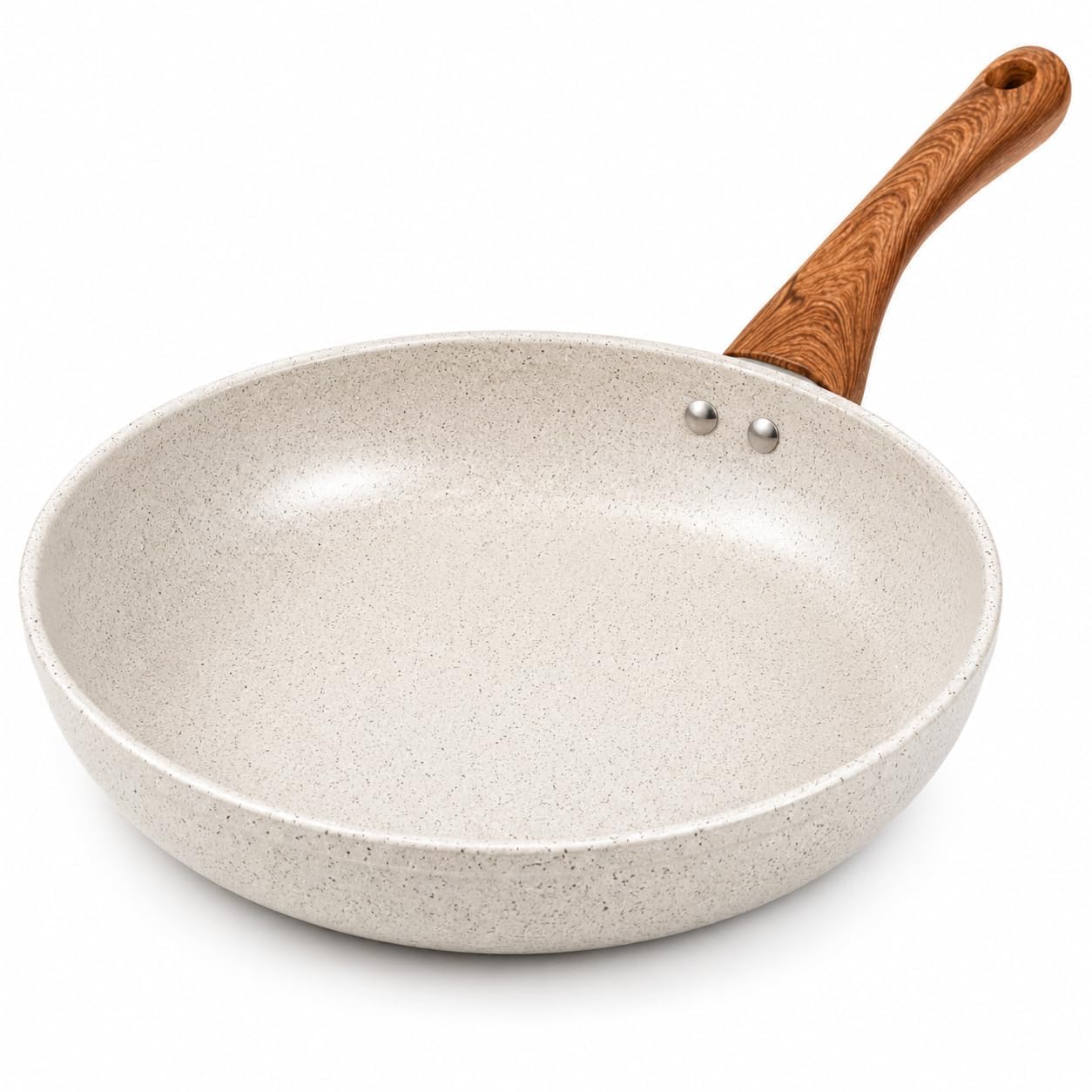 Rioware Non-Stick Maifan Frying Pan (3L) | 5-Layer Non-Stick Coating | Induction, Ceramic, Electric & Gas Compatible | Dishwasher Safe |Multipurpose Pan for Eggs, Stir-Fry (24CM, Maifan Frypan White)-image-18