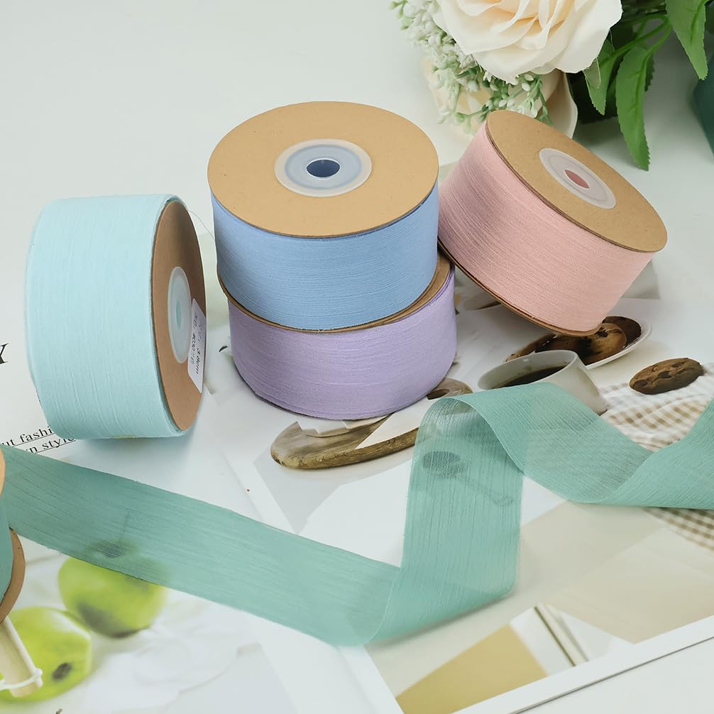 Ruban Velours Bleu Vieilli CHUQING - 2,5cm X 9m Pour Cadeaux, Mariage, Déco - Tissu Luxe