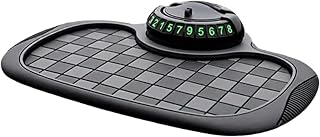 Car Phone Holder for Dashboard, Multifunction Anti-Slip Mat & Universal 360° Rotating Cell Phone Mount, Dash Pad Organizer with Parking Number Plate