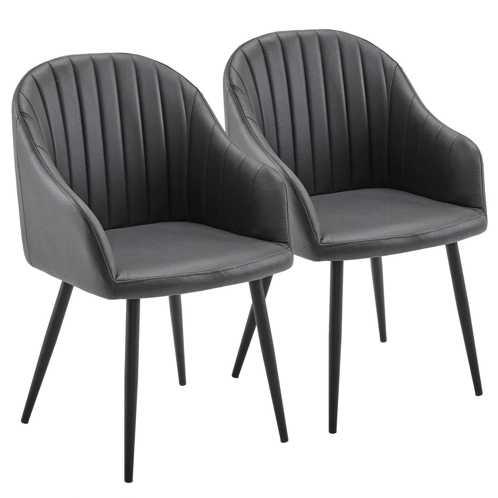 Chaise rembourrée avec pieds en métal lot de 2 fauteuil salon ergonomique