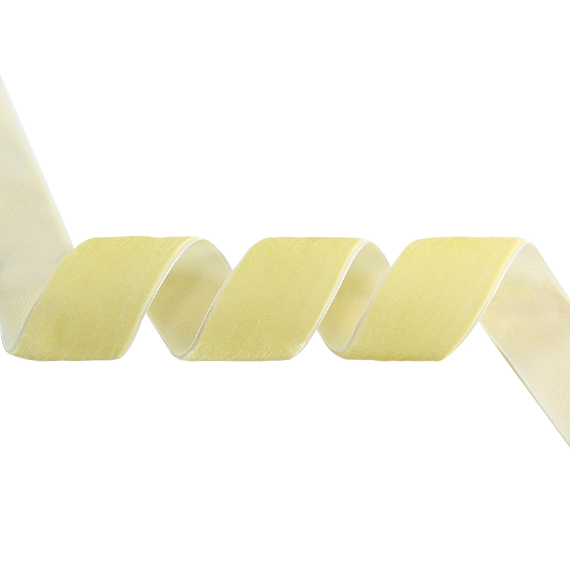 VATIN 38mm Wide Nylon Woven Vintage Light Yellow Velvet Ribbons by 23 Metres Spool, Black - Image 2