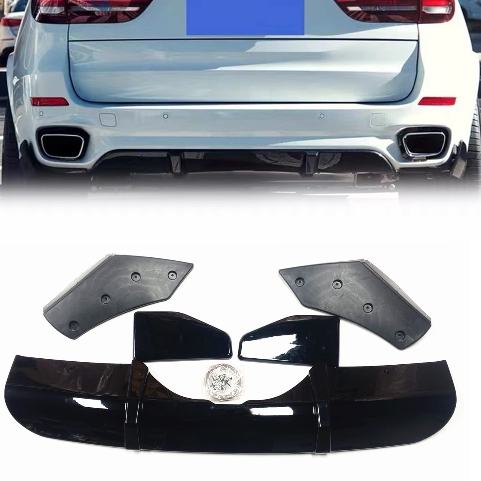 Lèvre de diffuseur arrière F15 X5 M-Tech noir brillant 2014-2019