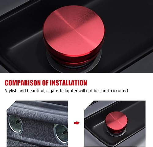 Miniatura 5 de 1 funda para encendedor de cigarrillos de automóvil, aleación de 0.68 x 1.1 pulgadas, anillo de goma antiaccidental, tapón sellado, accesorio