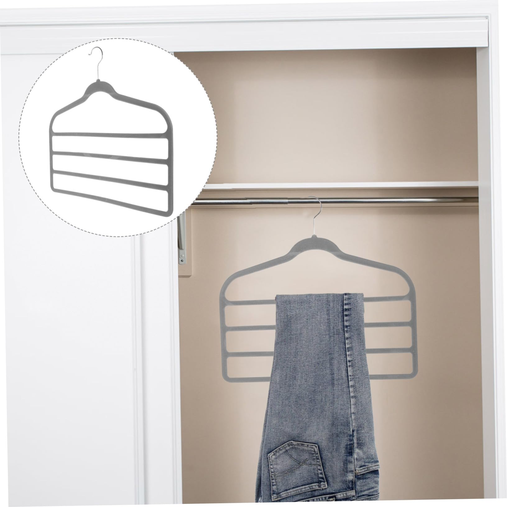 SOLUSTRE Perchas Ahorro Plástico Piezas Multicapa 10 para Gris Pantalones Antideslizante de Resistente Espacio Organizador para Ropa, Bufandas y Corbatas Doméstico para Armario