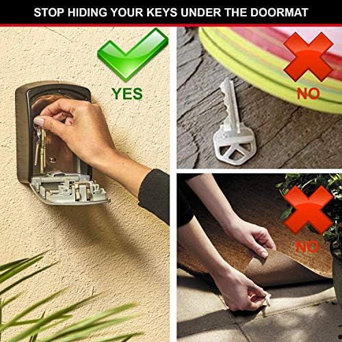 MASTER LOCK Bardzo duży sejf na klucze, montowany na ścianie, rozmiar XL, 106 x 146 x 53 mm, na zewnątrz, zestaw do montażu, do domu, biura, przemysłu
