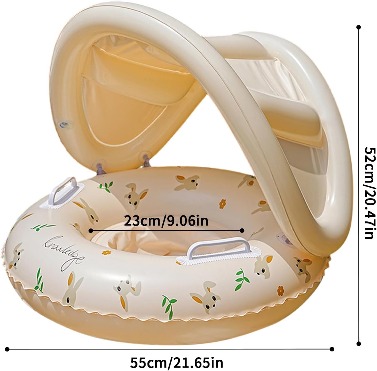 Inflatable Swim Ring for Children with Awning, Water Play Accessories | Inflatable Float with Canopy, for Bath, Beach, Summer Holidays