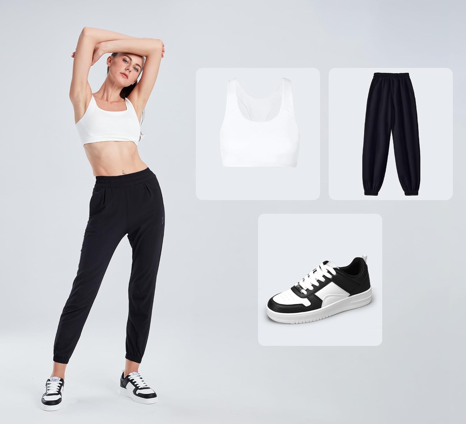 LUCKY STEP Women Fashion Sparkle Rhinestone Sneakers White Leather Low Top Tennis Shoes Lace Up Casual Comfortable Walking Shoe - Image 7