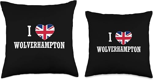 Miniatura 3 de English Towns Cities Counties Home Town Nostalgia I Love Wolverhampton England Union Jack Flag Heart - Almohada inglesa, 16 x 16 pulgadas, multicolor