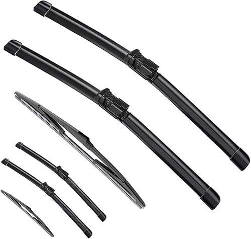 Limpiaparabrisas de automóvil compatible con Hyundai Veracruz IX55 2006-2012, limpiaparabrisas delantero y trasero de goma suave, limpiaparabrisas