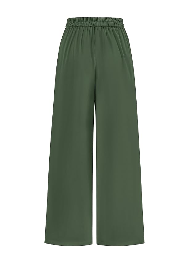 KIRUNDO Wide Leg Pants for Women 2026 Dressy Button Trousers,Deep Green,L by KIRUNDO - Used condition - Image 4