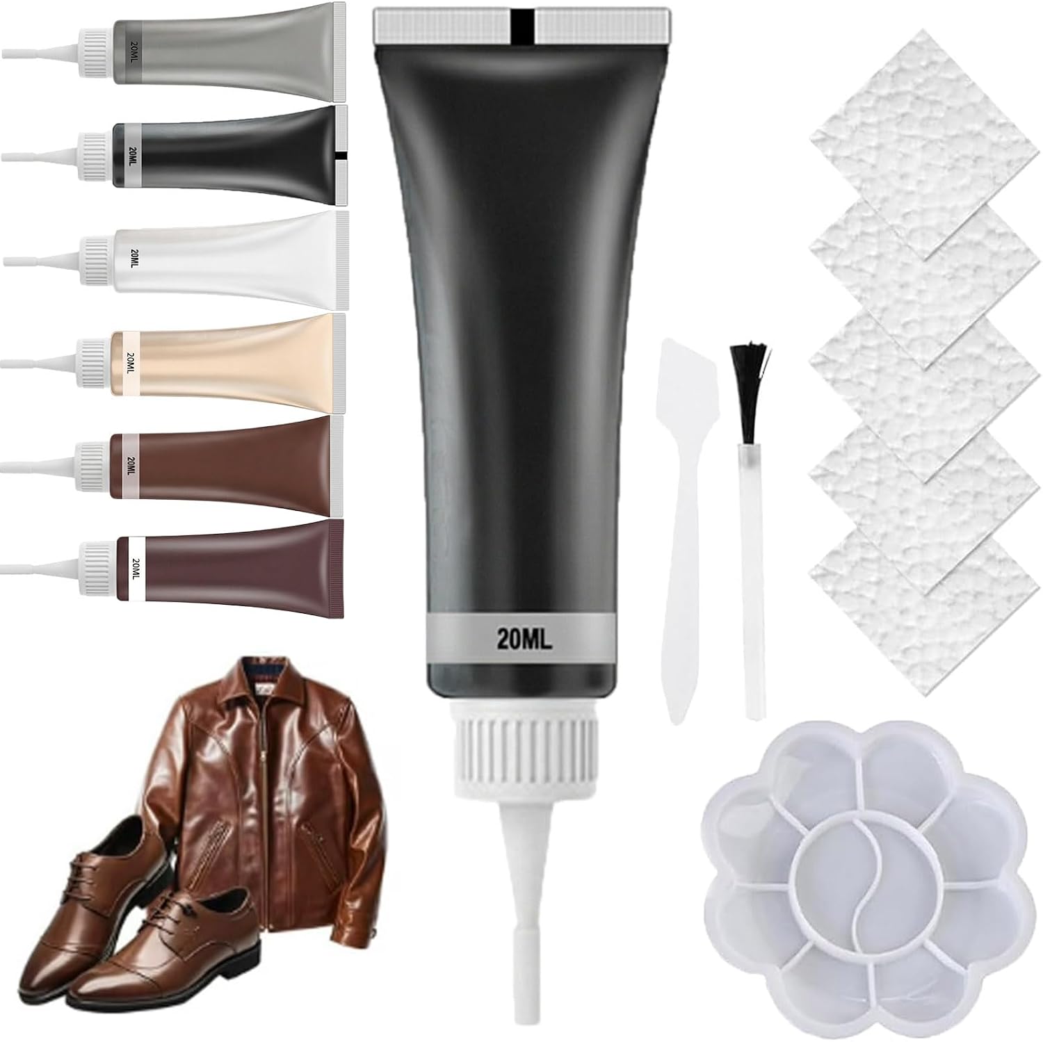 2026 New Advanced Leather Repair Gel, Multifunctional Leather Repair Kit for Car Seat, Vinyl, Couch & Jacket, Professional Leather Repair Coloured Cream Gel (Black)
