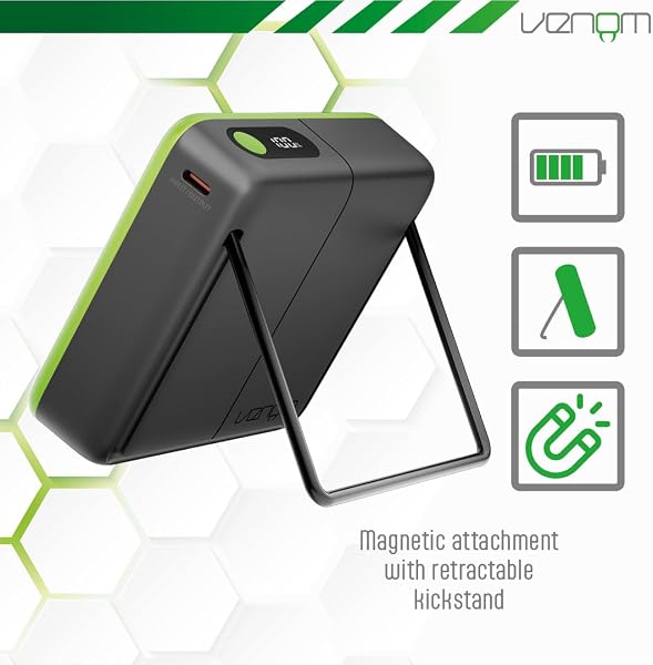 Venom Power Case for ASUS ROG Xbox Ally & Xbox Ally X with 20,000mAh Power Bank | Hard Shell Carry Case with Kickstand and Accessory Storage - 3