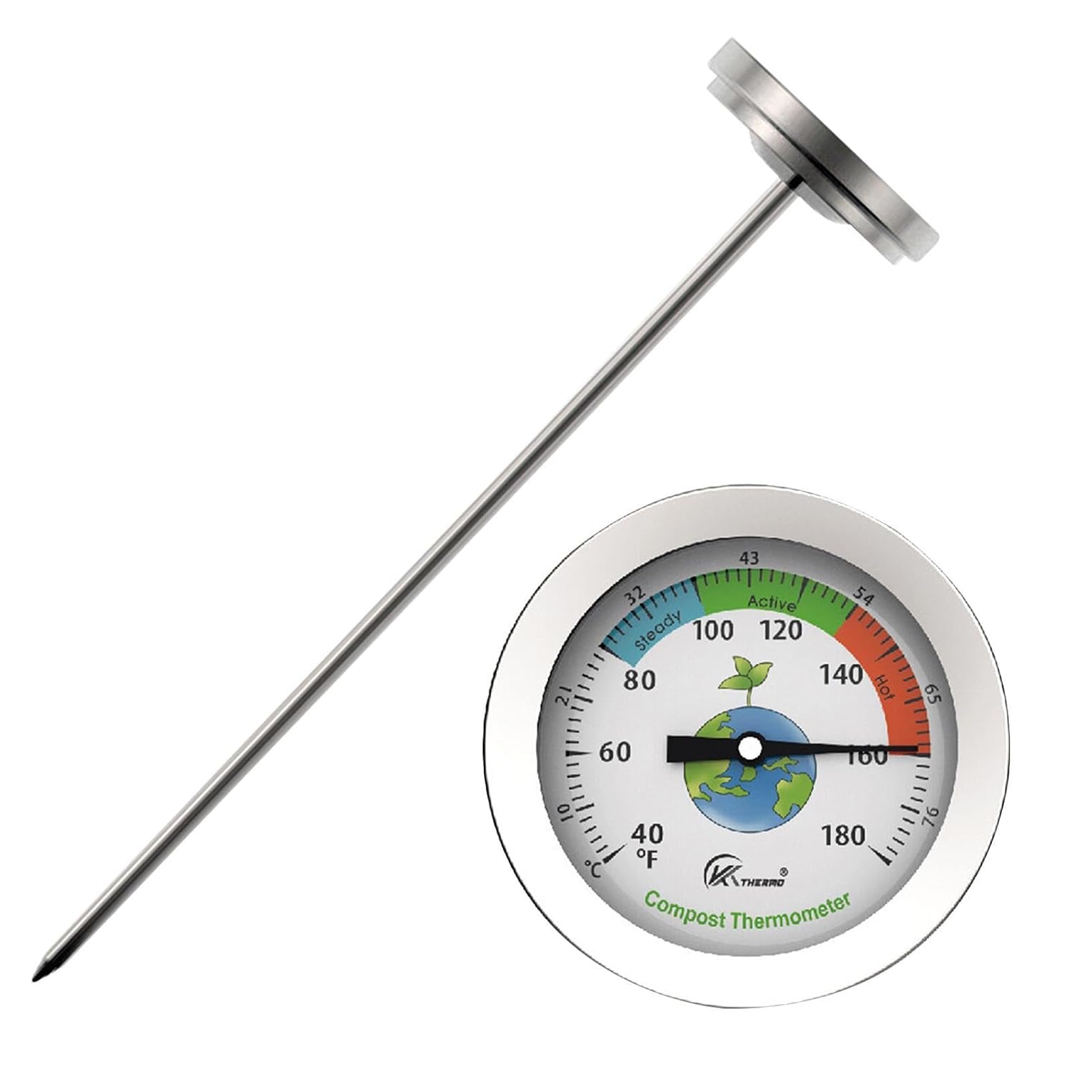 Ground Temperature Gauge Outdoor Soil Thermometer Soil