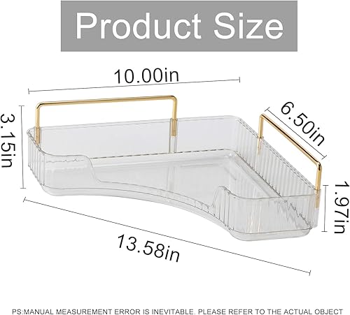 Miniatura 2 de Organizador de esquina para encimera de baño, bandejas organizadoras de tocador para mostrador, organizadores de maquillaje, bandeja de perfume,