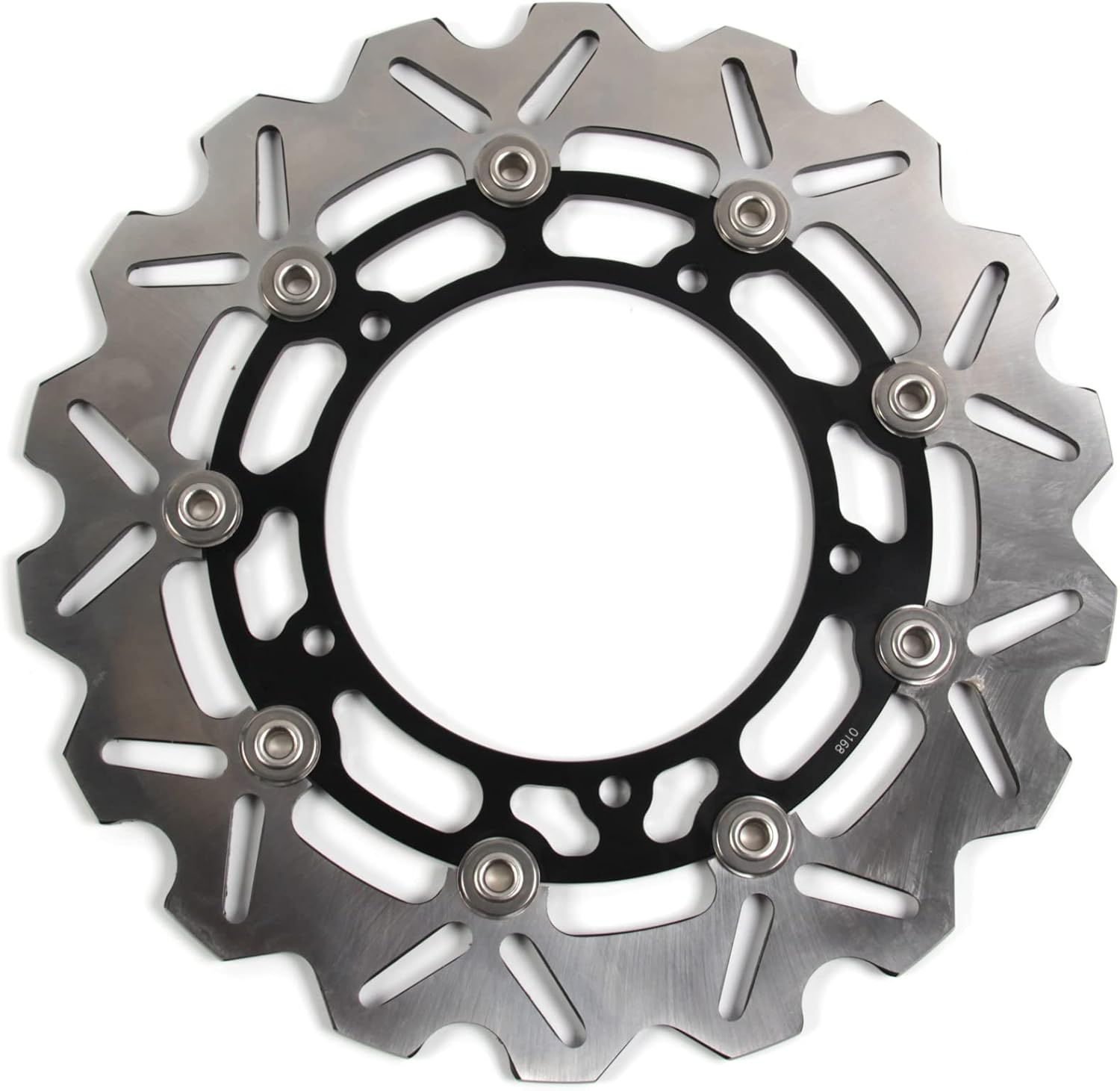 Gloss Black Front Wheel Rim and Brake Disc Rotor Compatible with Yamaha YZF R3 R25 2015-2024 ABS include, MT03 MT25 2015-2024, Motorcycle Replacement Accessories Parts