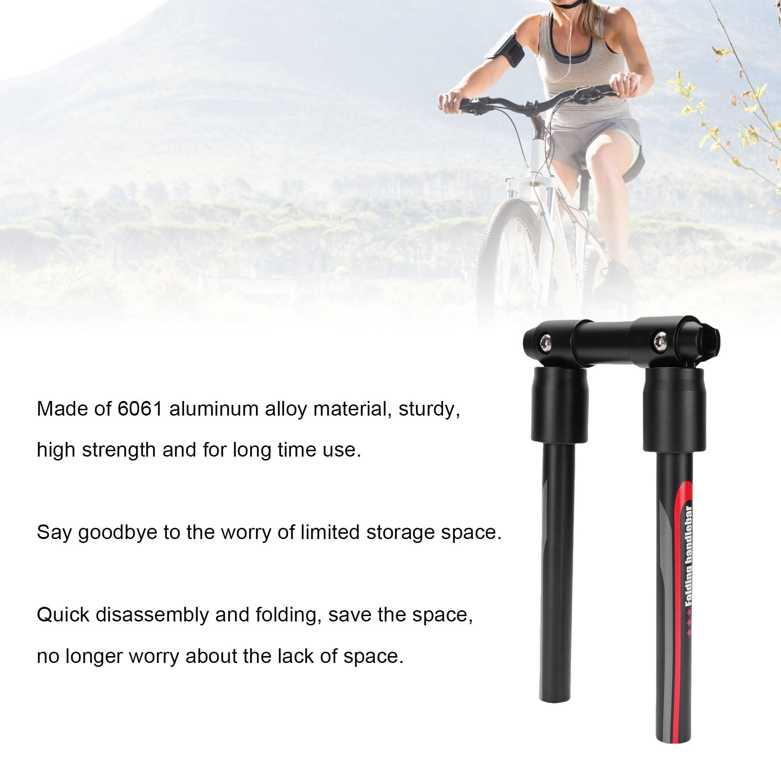 Manillar Plegable para Bicicletas, Aleación de Aluminio Plegable de 90 Grados Manillar de Bicicleta de Liberación Rápida para de Montaña Scooter Mtbs (660 mm)