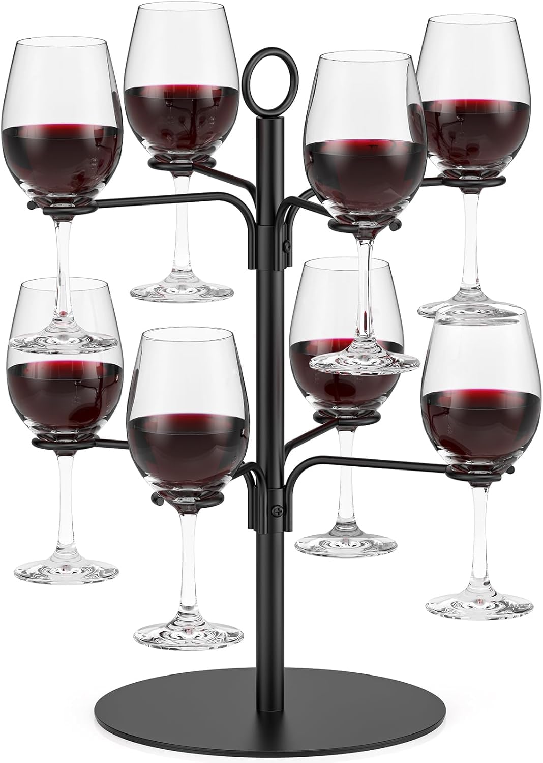 TJ.MOREE Getränke Tower für 8 Gläser - Aperol Baum, Servierbaum für Cocktails - Geburtstagsgeschenk für Frauen, Aperol Geschenk, Sarti Rosa Aperitif,Cocktail-Baumständer, Champagner-Turm（schwarz）