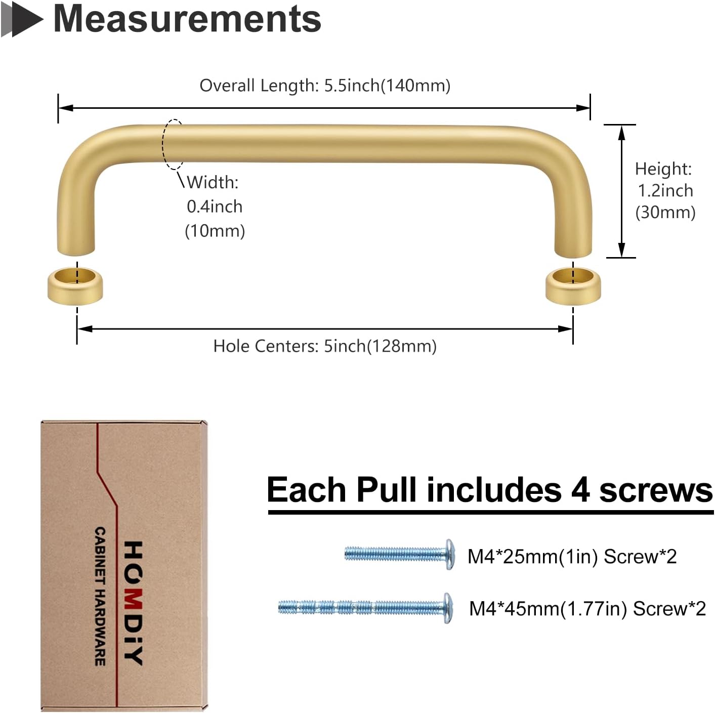 homdiy 25 Pack 5 inch Brushed Gold Cabinet Pulls Kitchen Cabinet Handles, Brushed Brass Cabinet Pulls Dresser Drawer Pulls Gold Kitchen Cabinet Hardware Cabinet Door Handles