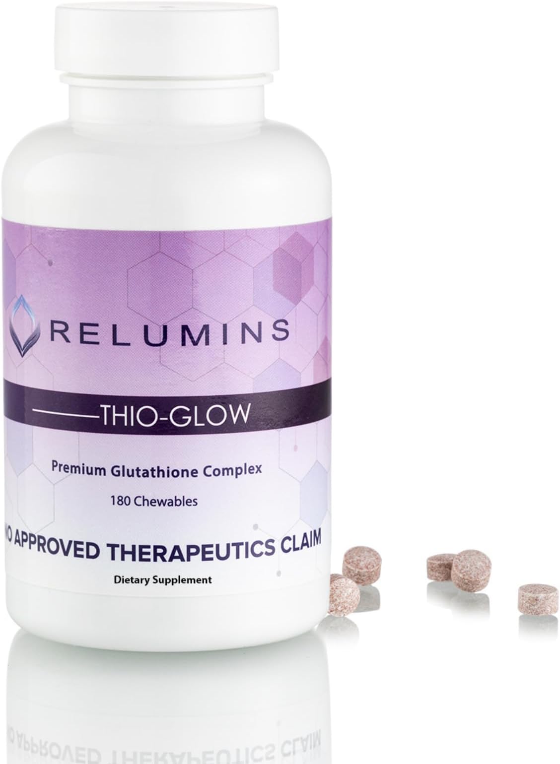 Relumins Thio-Glow Chewable Sublingual Glutathione Complex with Biotin, VIT C & E, Plus Grapeseed Polyphemols – 330mg Gluta Per Serving – 4X Effective Than Liposomal for a Summer Glow Skin