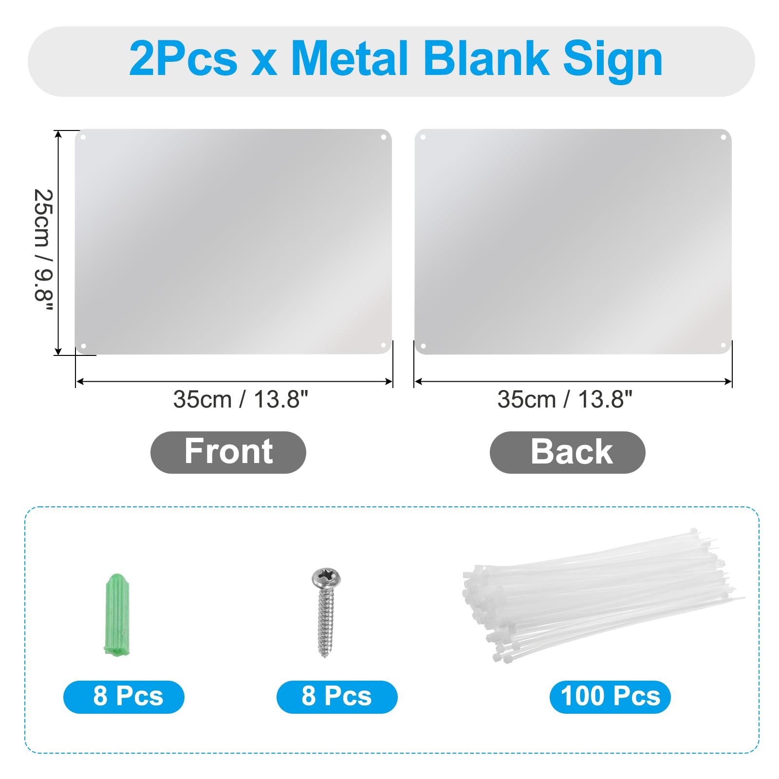 PATIKIL 10x14 Inch Metal Sign Blanks, 2 Pack Sublimation Aluminum DIY Signs Metal Blank Sign for Advertising Sign Wall Room Decor - Image 2