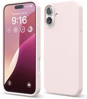 elago Compatible con Funda para iPhone 16 Plus, Funda de Silicona Líquida Premium, Funda Protectora de Cuerpo Completo, A Prueba de Golpes, Forro de Microfibra Suave Antirrayas (Rosa Palo)
