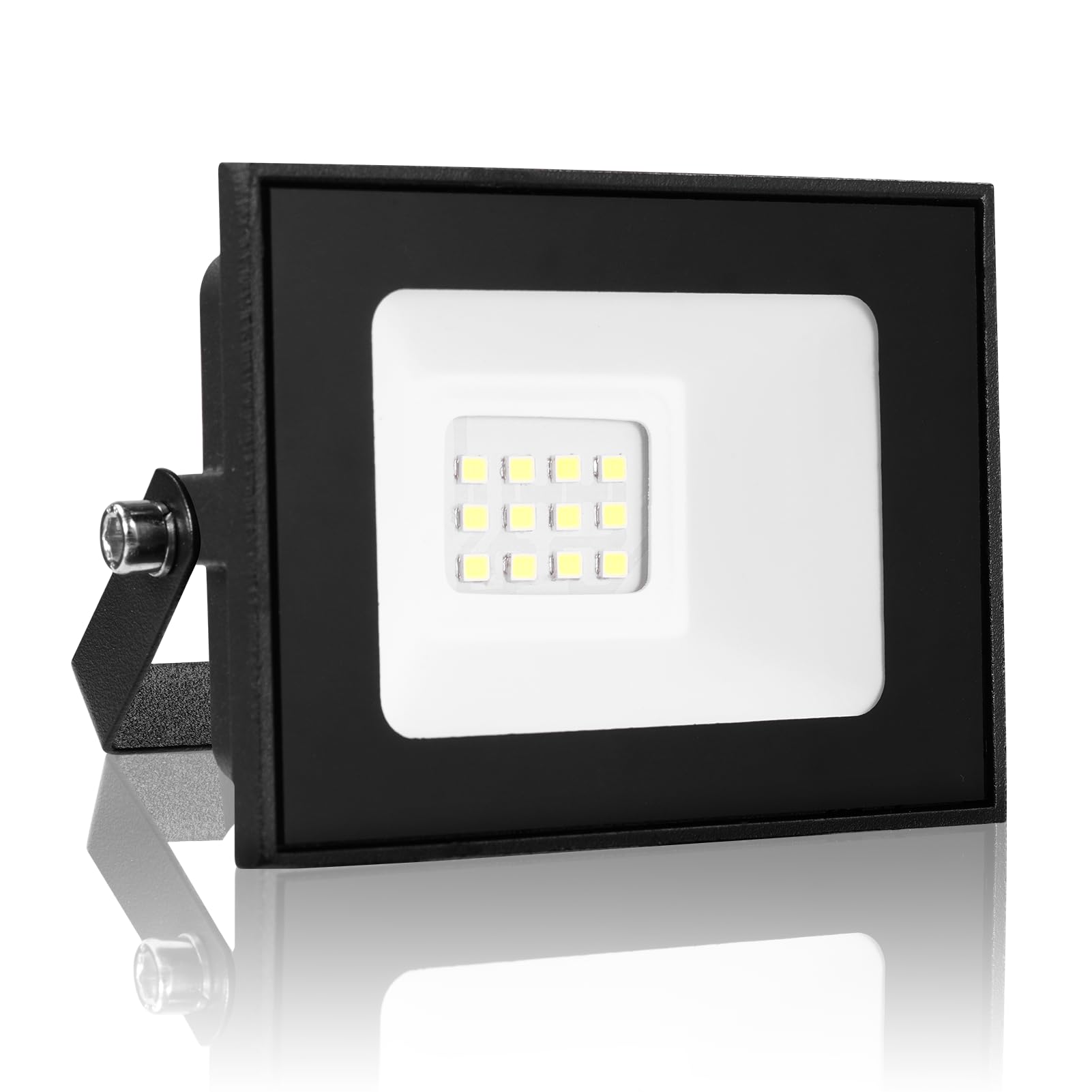 Keleef 10W LED Security Light, 1000 Lumen LED Floodlights, Ultra-Bright, 3000K Warm White, IP66 Waterproof Outside Wall Light with 180° Rotatable Bracket for Garden Backyard Garage Hallway